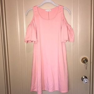 Pink cold-shoulder dress